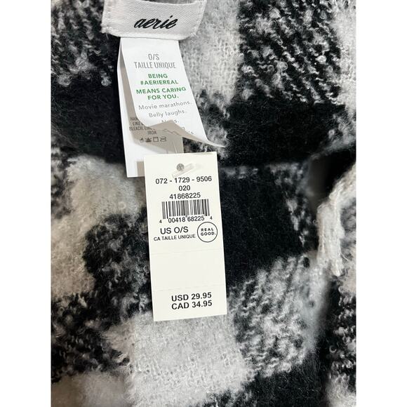 Aerie Black and White Cozy Soft Scarf – Brand New with Tags - Picture 2 of 6